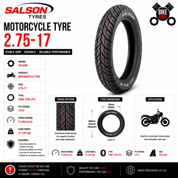 Salson 2.75-17 Motorcycle Tyre