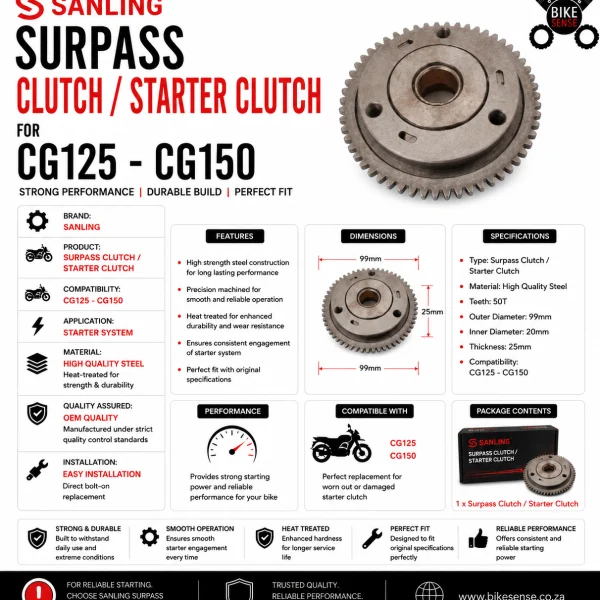 CG125, CG150, Surpass Clutch / Starter Clutch