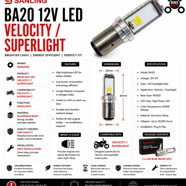 BA20 12V LED Velocity / Superlight