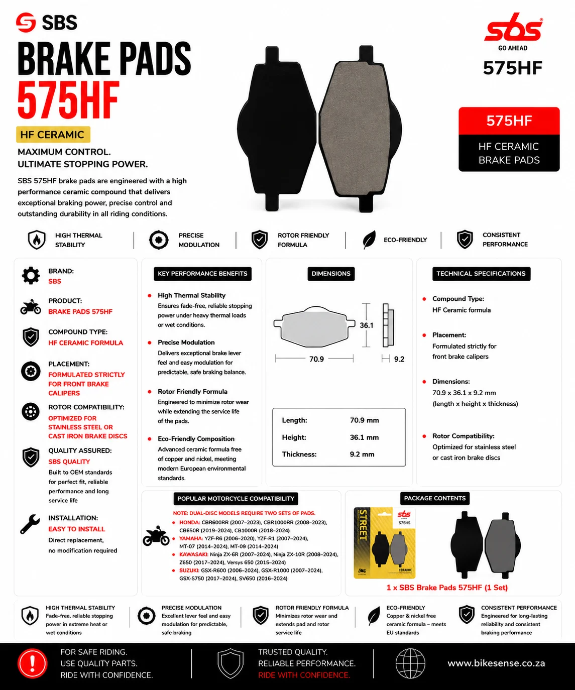 SBS Brake Pads 575HF
