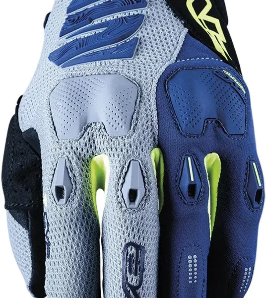 Five Gloves Five Gloves E2 Off-Road Enduro Gloves - Grey/Yellow Fluo/Navy