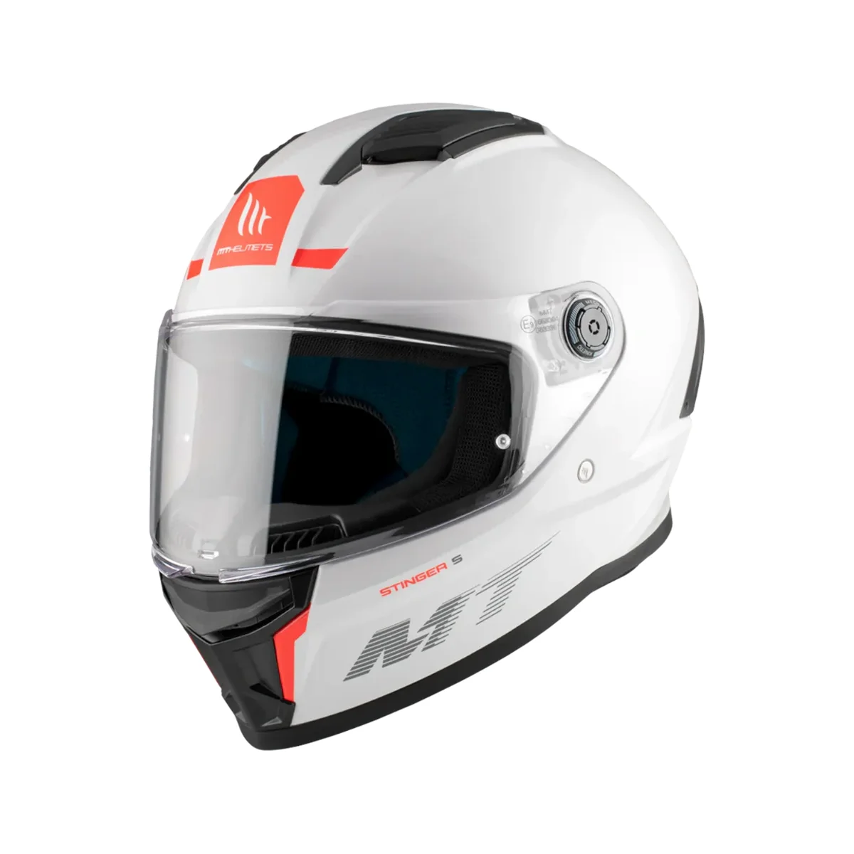 MT Stinger 2 Solid A0 Pearl White Gloss full-face helmet